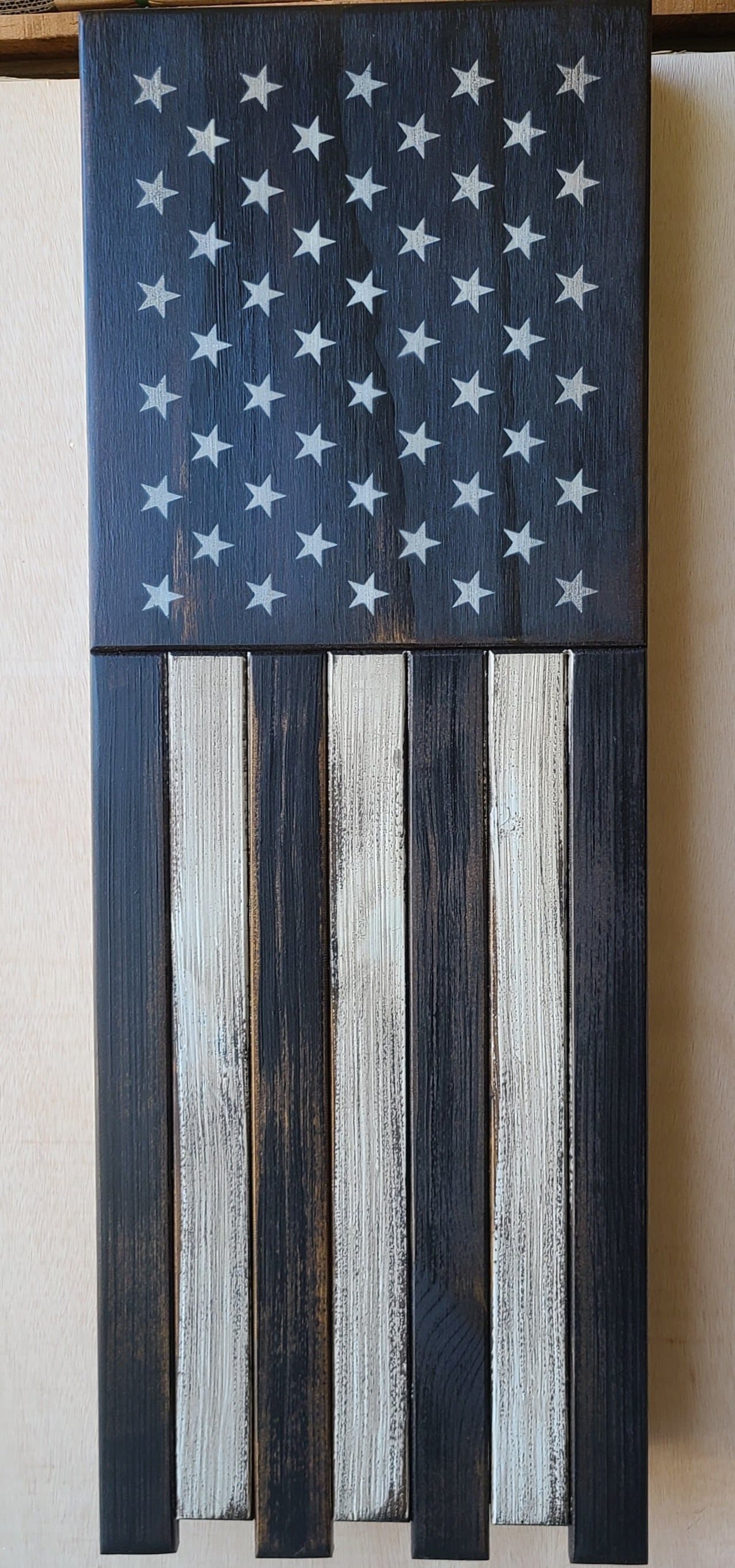 Long Slim “Half” American Flag Wooden Gun Storage Case