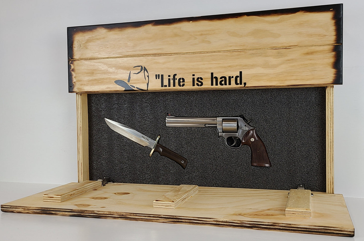 "Life Is Hard"  Hidden Gun Storage Sign