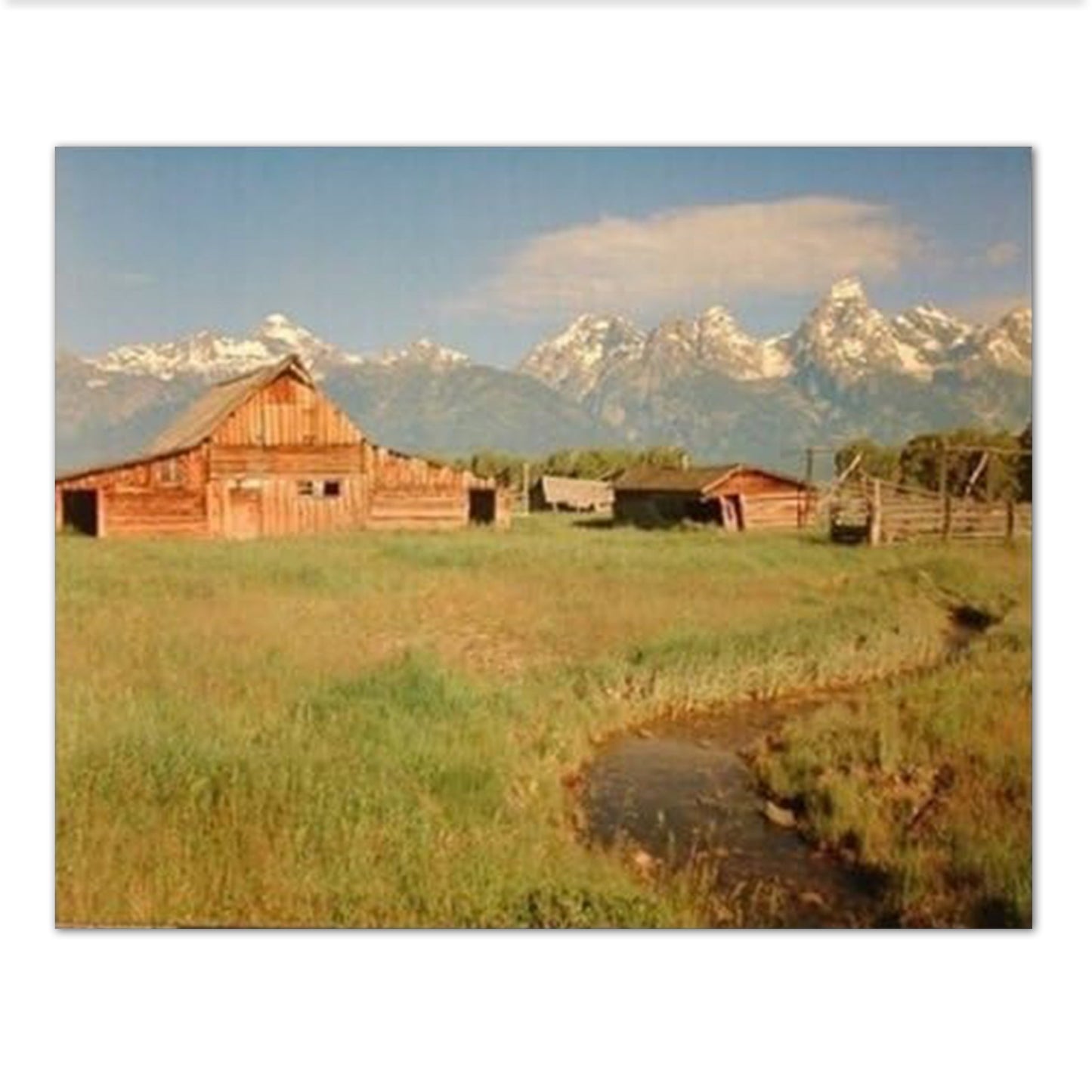 Historic Old Wood Barn in The Grand Teton Mountains Lake Landscape Wall Picture 16x20 Art Print