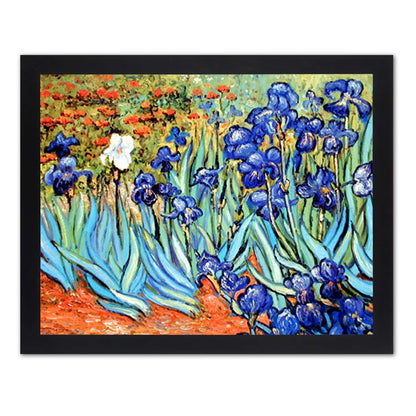 Vincent Van Gogh Flower Les Irises Picture Black Framed Art Print