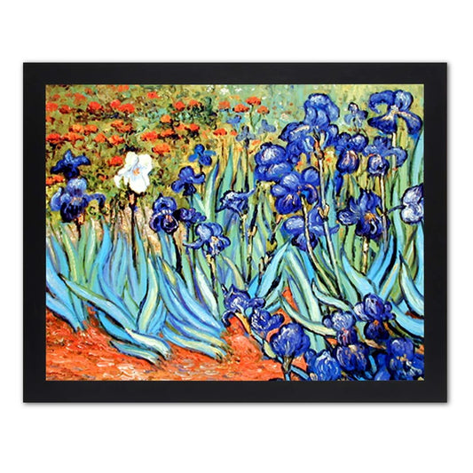 Vincent Van Gogh Flower Les Irises Picture Black Framed Art Print
