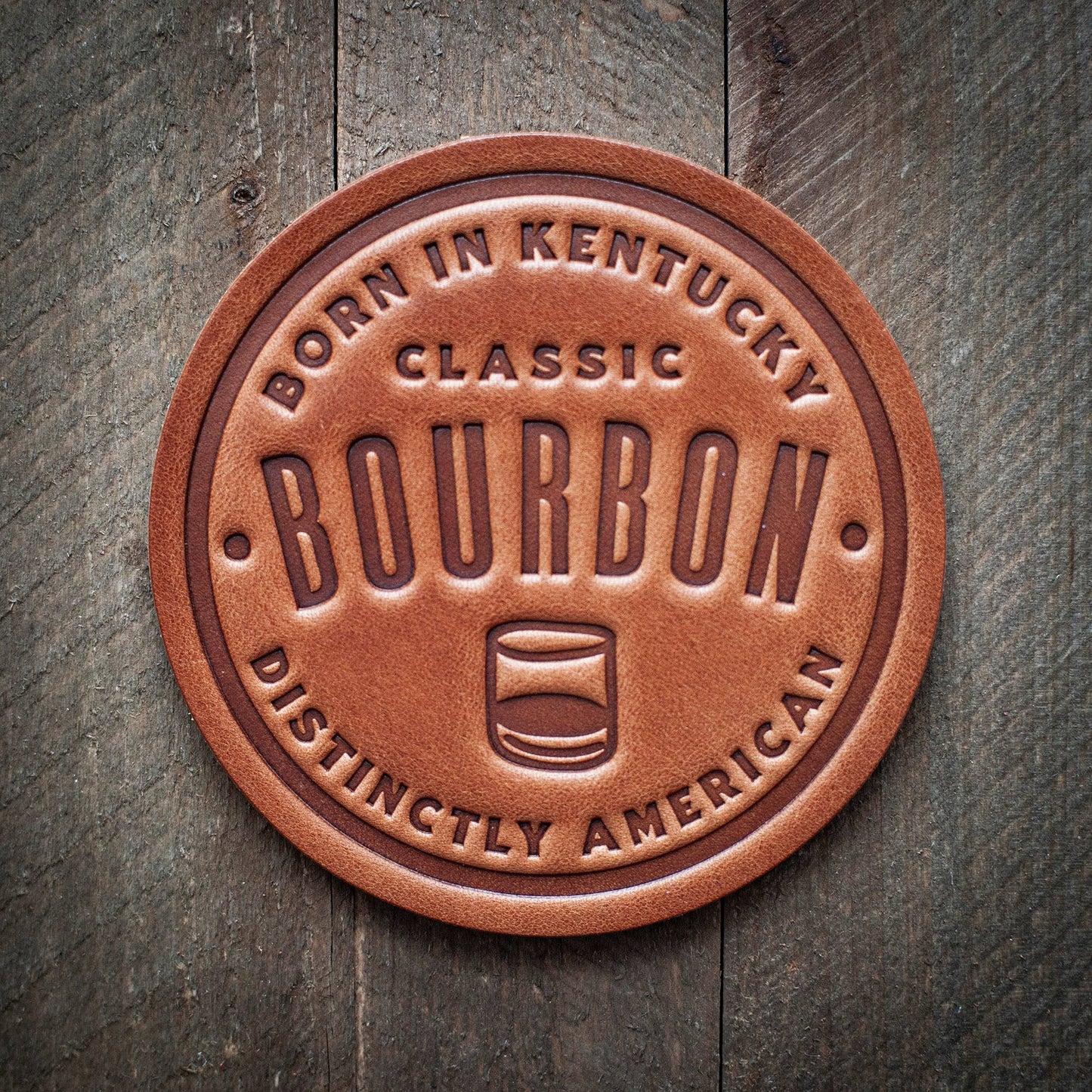Bourbon Leather Coaster - Set of 6