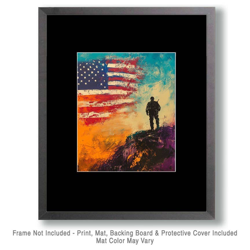 Soldier - American USA Patriotic Wall Art Prints - 8"x10" Art Print for 11"x14" Frame