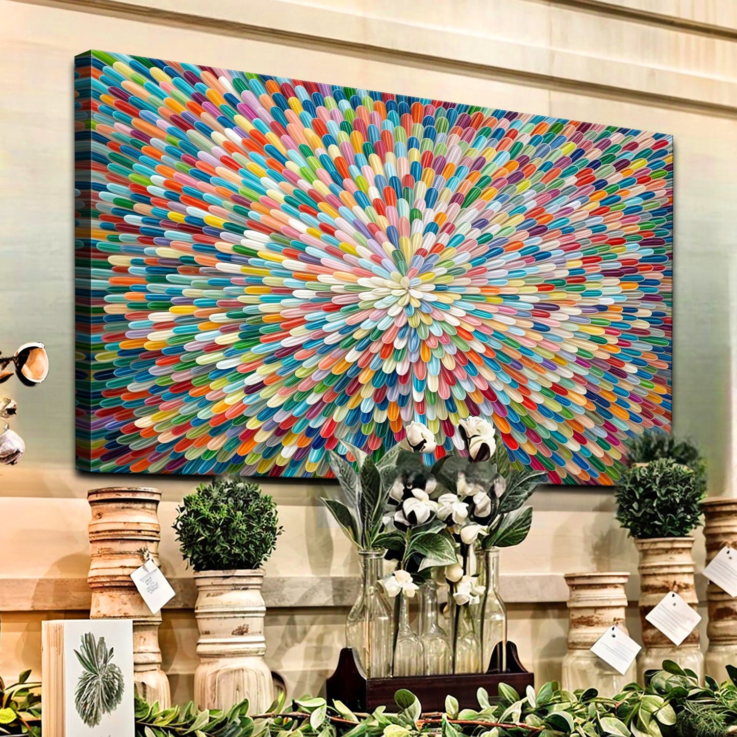 Abstract Wall Art - Radiant Bloom Floral Canvas Print | Ready to Hang