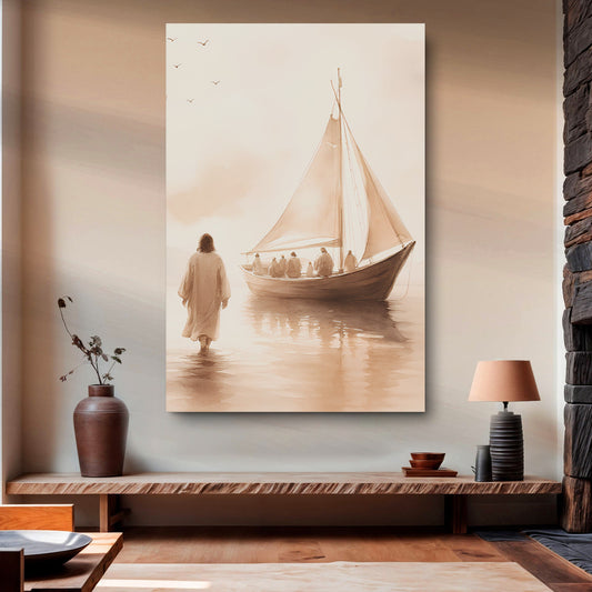 Faith Wall Art - Jesus Walking On Water Canvas Print Artwork | Tailored Canvases