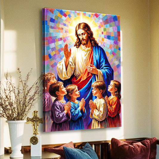 Faith Wall Art - Jesus Praying Print on Personalized Ready To Hang Canvas