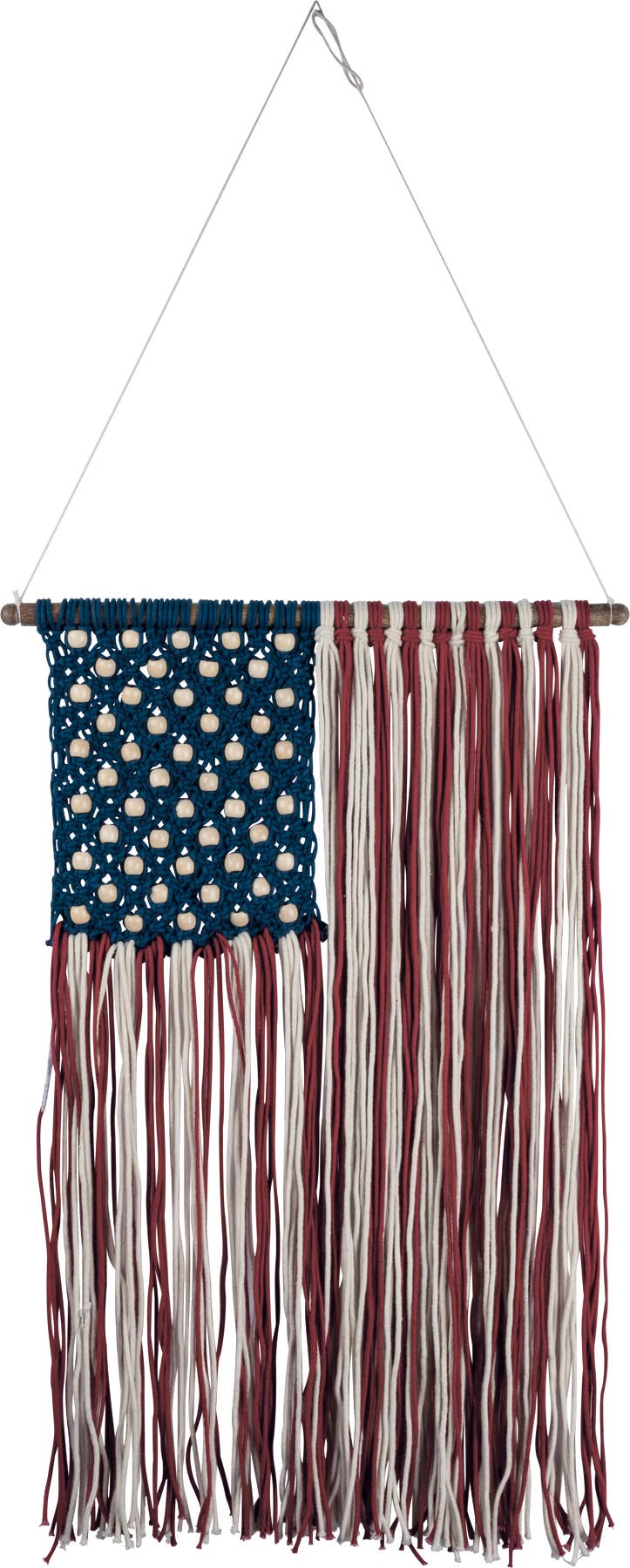 Macrame American Flag Wall Hanging