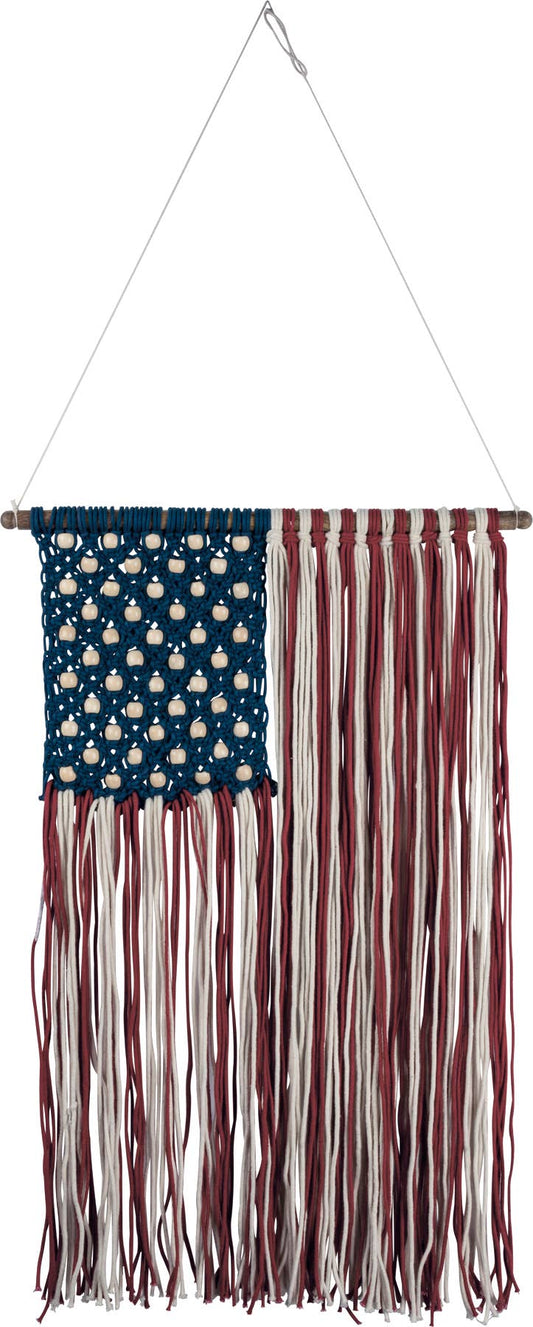 Macrame American Flag Wall Hanging