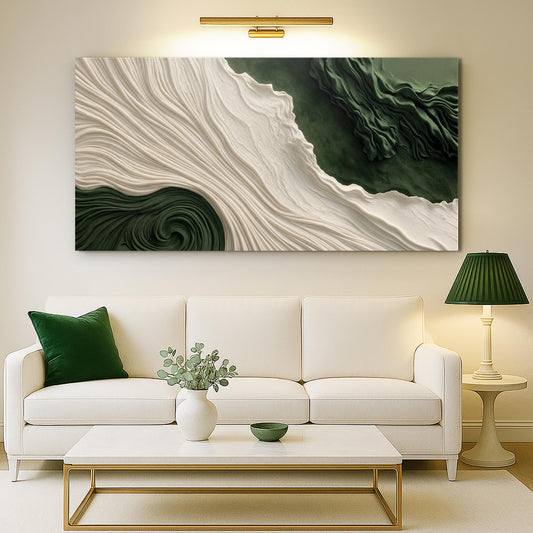 Abstract Wall Art - Green Rivers Canvas | Modern Ready to Hang Decor