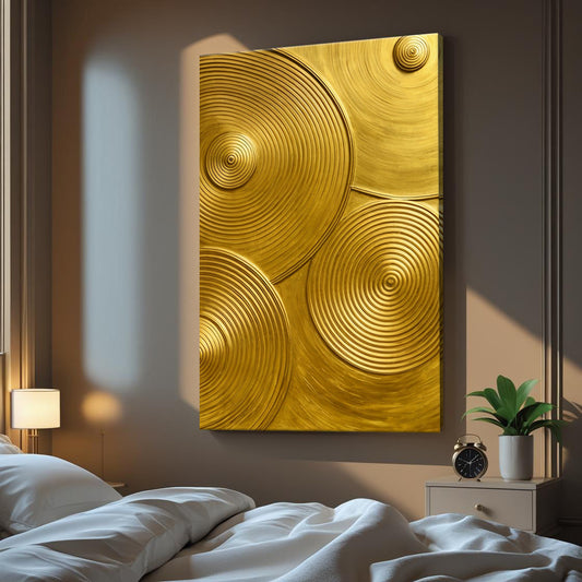 Gold Wall Art - Symphony Canvas Print | Metallic Wall Decor, Ready to Hang