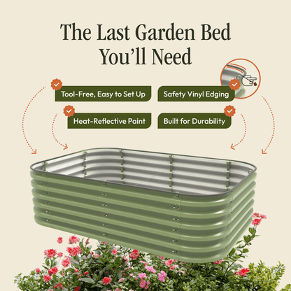 Metal Raised Garden Bed - Easy Garden Bed Kit With Pop N Slide System, Rust Resistant Planter