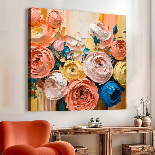 Blooming Bouquet Wall Art - Personalized Floral Canvas Decor | Ready to Hang