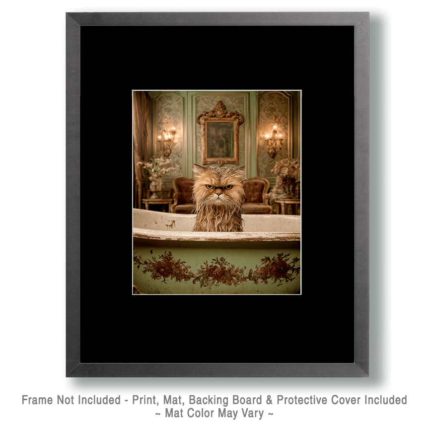 Grumpy Cat Bath Art Print - 8"x10" Artwork
