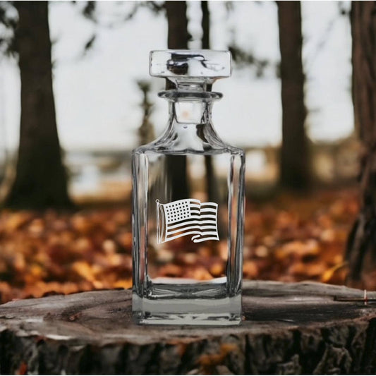 American Flag 26oz Bourbon Whiskey Decanter