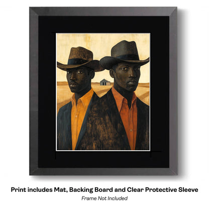 Handsome Cowboy Trio - Cowboy Western Art Prints 8"x10" Artwork