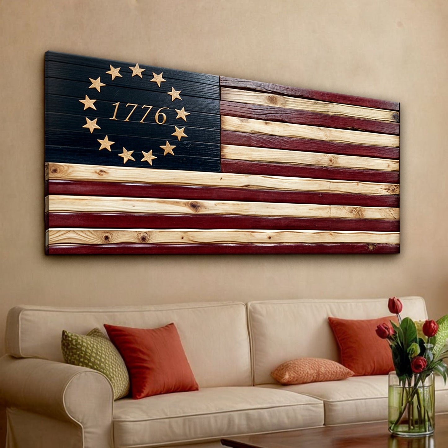 American Flag Wall Art – 1776 Patriotic Canvas Print | Ready to Hang