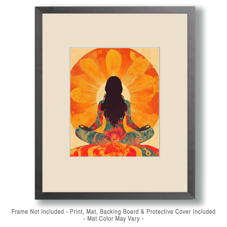 Morning Meditation - Retro 60's & 70's Art Prints - 8"x10" Art Print for 11"x14" Frame