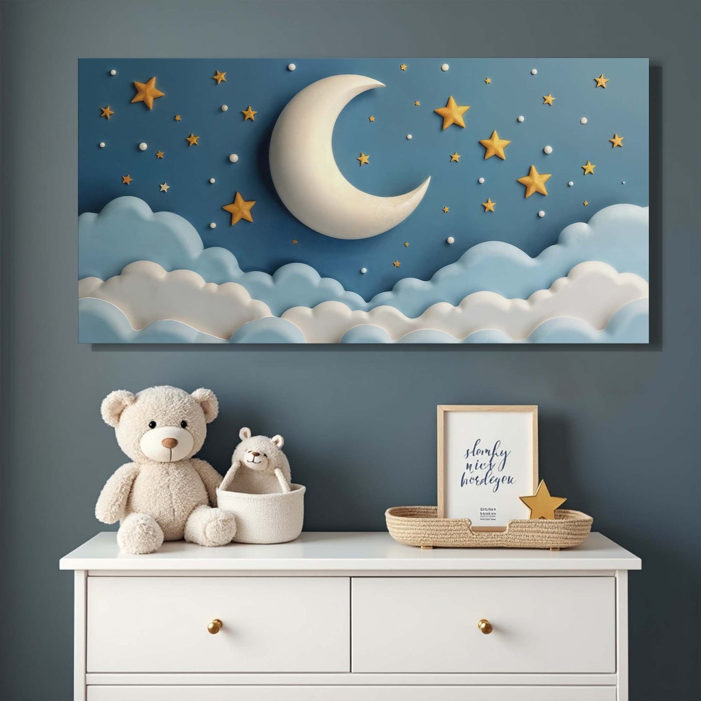 Celestial Serenade Wall Art - Handmade Canvas Print | Ready To Hang Decor