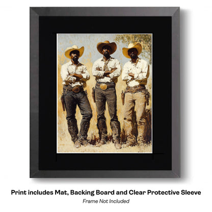 Handsome Cowboy Trio - Cowboy Western Art Prints 8"x10" Artwork