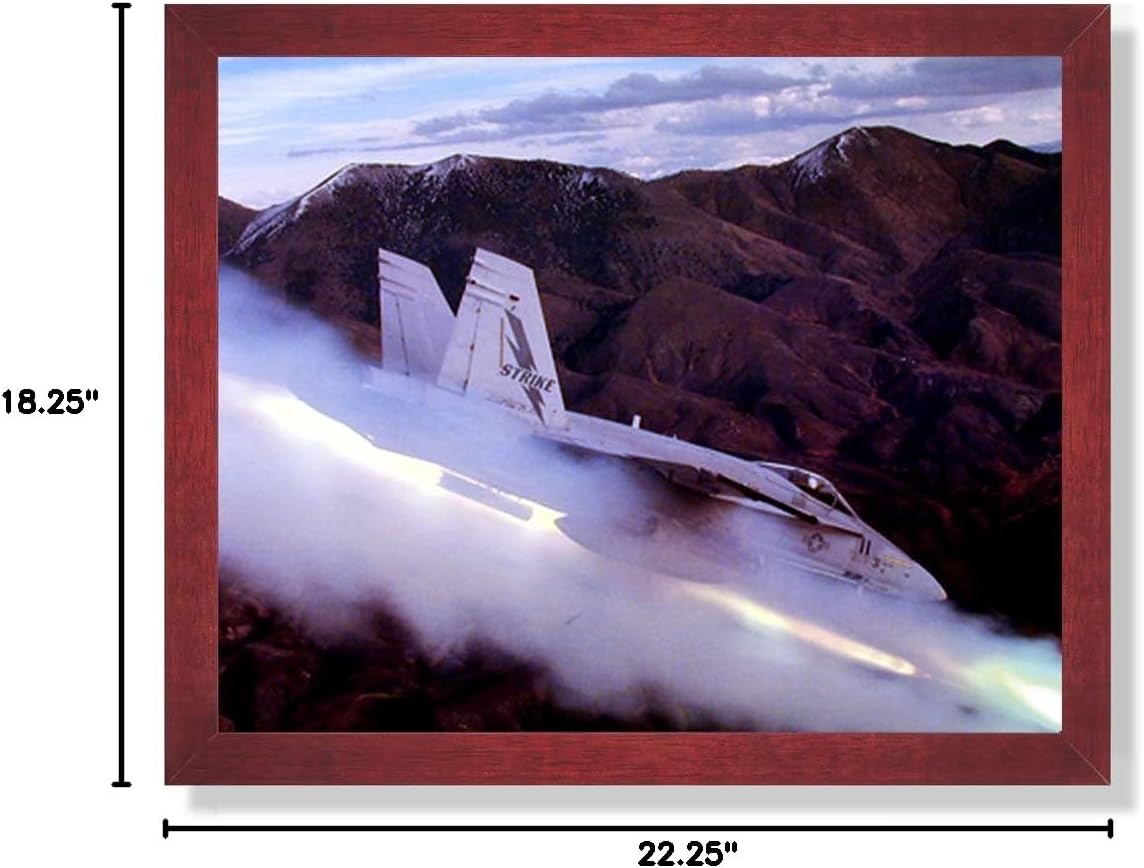 FA-18 Hornet Firing Missiles Military Aircraft Jet Airplane Picture Framed Art Print