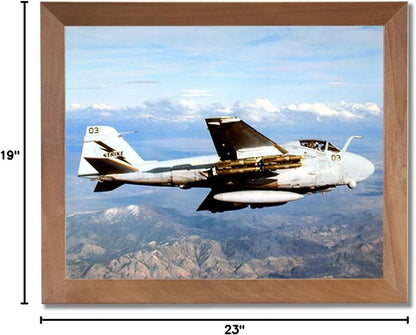 A6E Intruder Jet Airplane Wall Picture Honey Framed Art Print