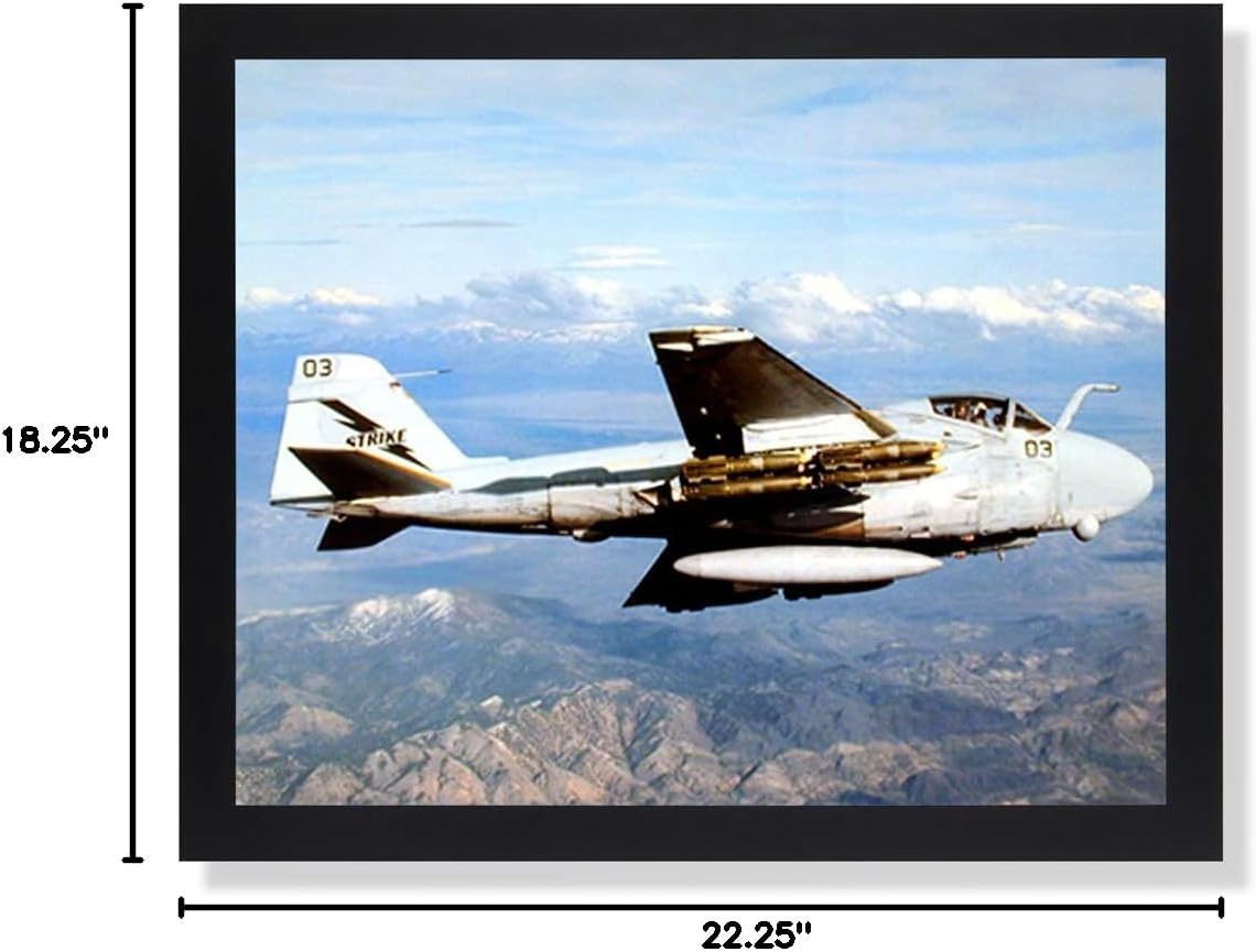 A6E Intruder Jet Airplane Wall Picture Black Framed Art Print