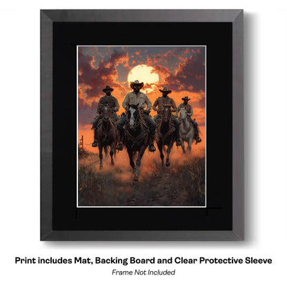 Handsome Cowboy Trio - Cowboy Western Art Prints 8"x10" Artwork