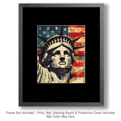 Statue of Liberty - American USA Patriotic Wall Art Prints - 8"x10" Art Print for 11"x14" Frame