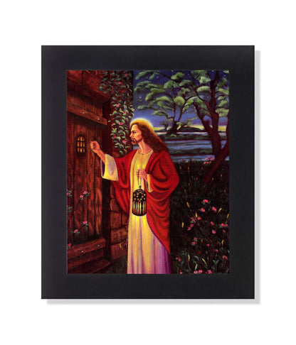 Jesus Christ Knocking at Door Religious Wall Picture Gold Framed 8x10 Art Print