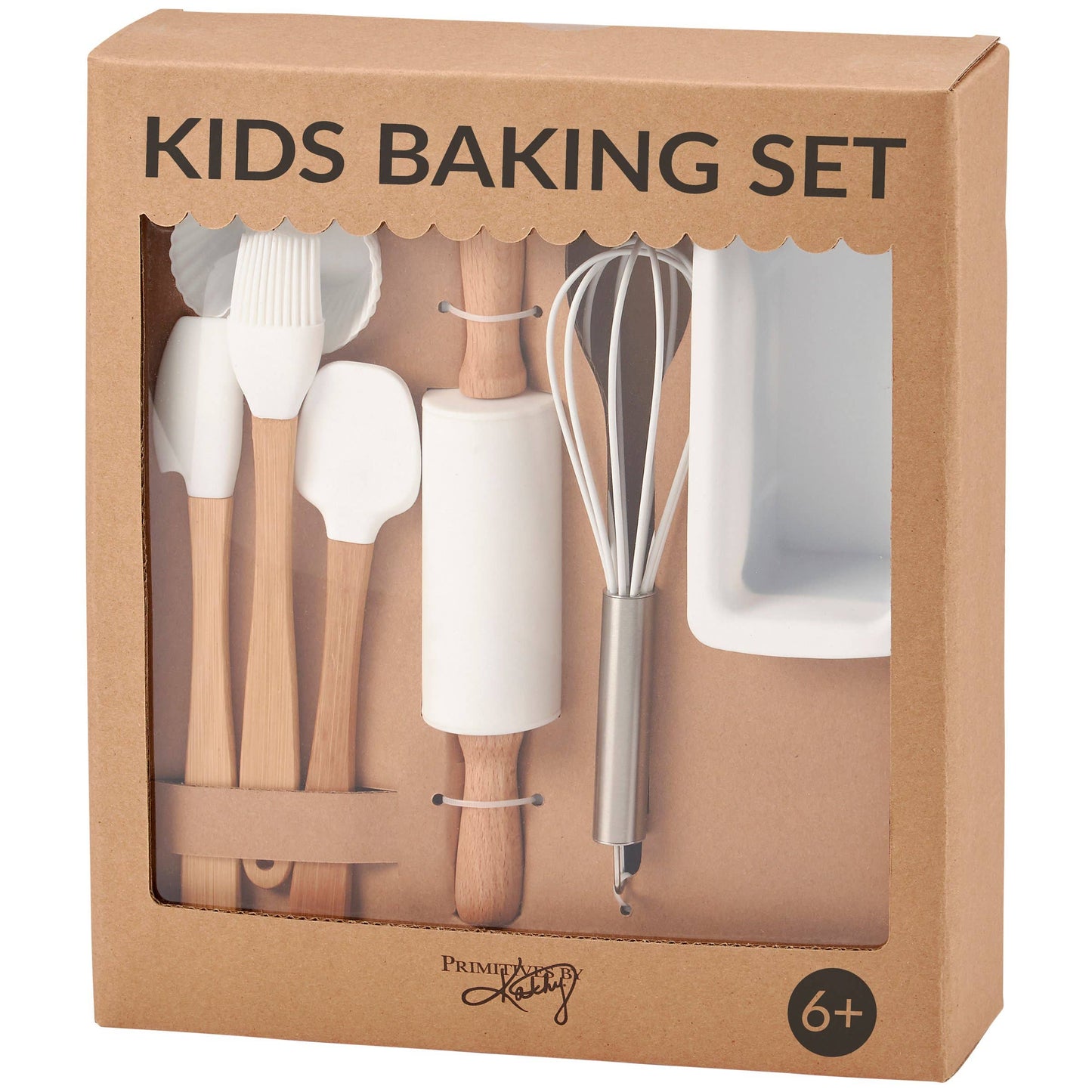 Kids Baking Set - Fun Silicone Baking Cups & Wooden Handle Utensils Kit