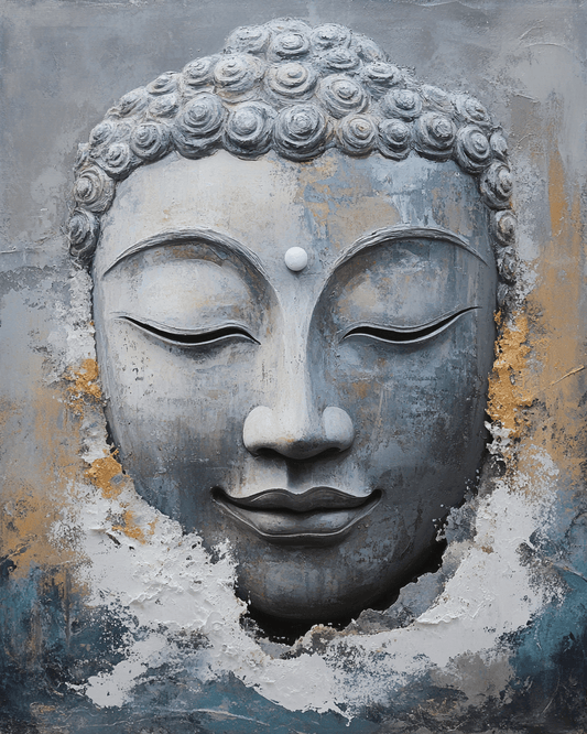 Stone Buddha - Zen Art for Meditation Home Decor Wall Art Prints – 8″x10″ Artwork – 11″x14″ Matte