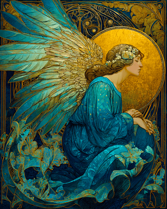 Midnight Angel - Angelic Art Print - 8"x10" Artwork