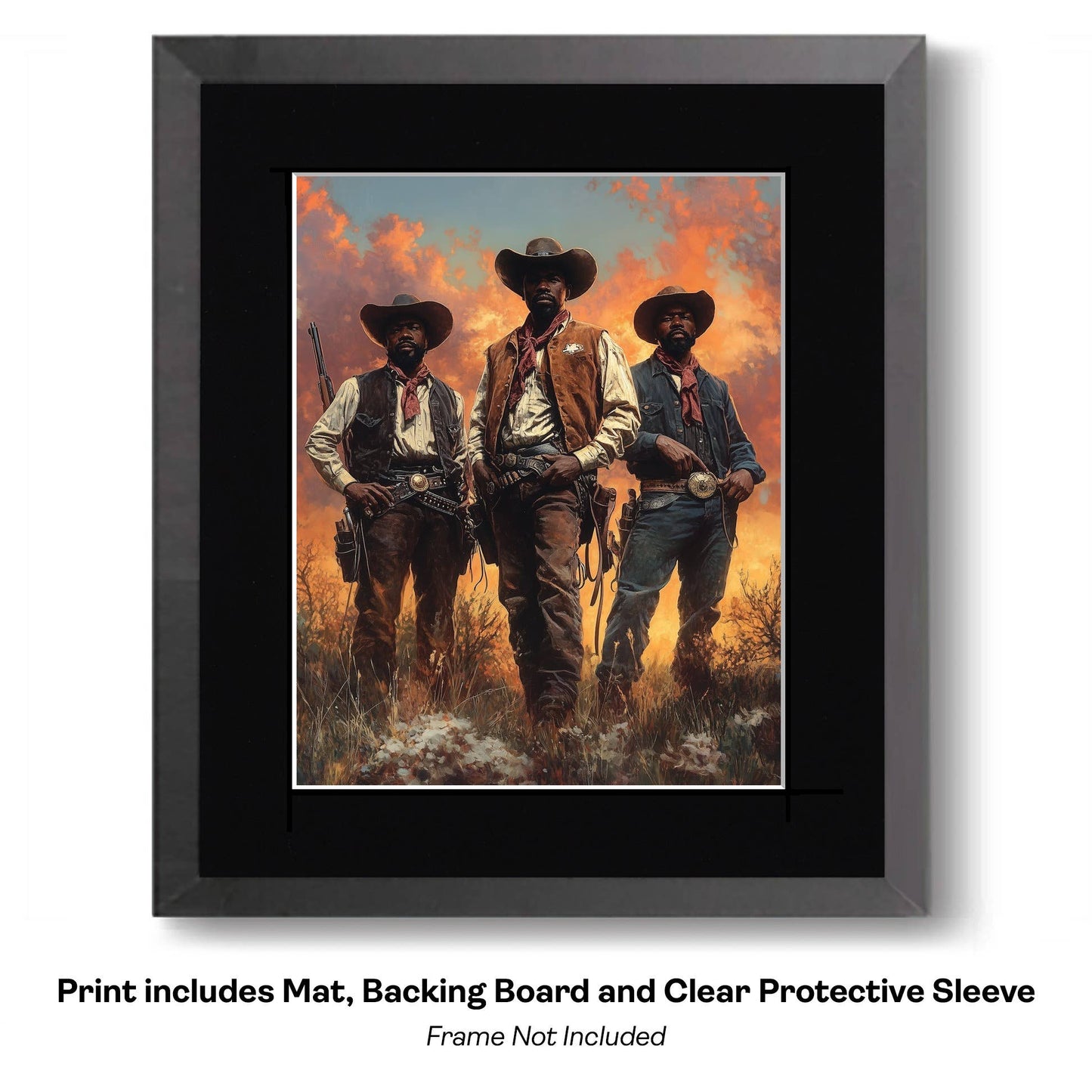 Handsome Cowboy Trio - Cowboy Western Art Prints 8"x10" Artwork