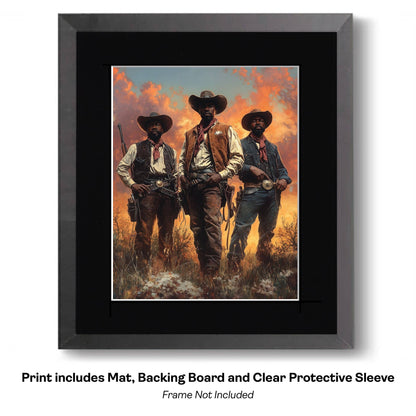Handsome Cowboy Trio - Cowboy Western Art Prints 8"x10" Artwork