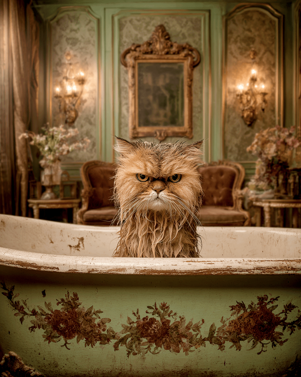 Grumpy Cat Bath Art Print - 8"x10" Artwork