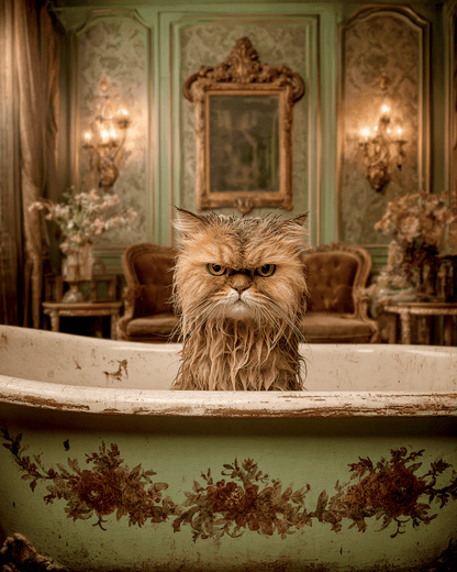 Grumpy Cat Bath Art Print - 8"x10" Artwork