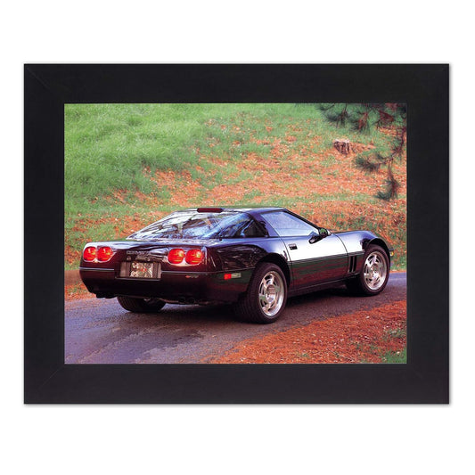 Chevy Corvette Black Automobile Car Wall Picture Framed Art Print