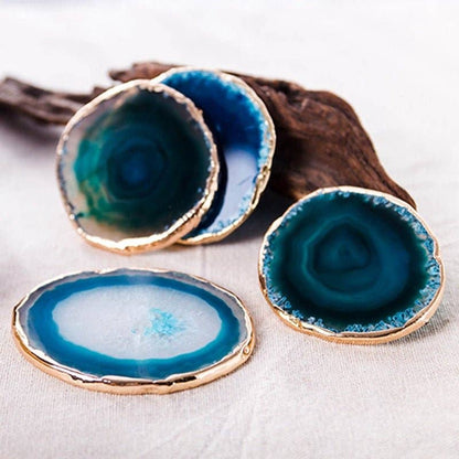 Blue Agate Coaster 2-Piece Set
