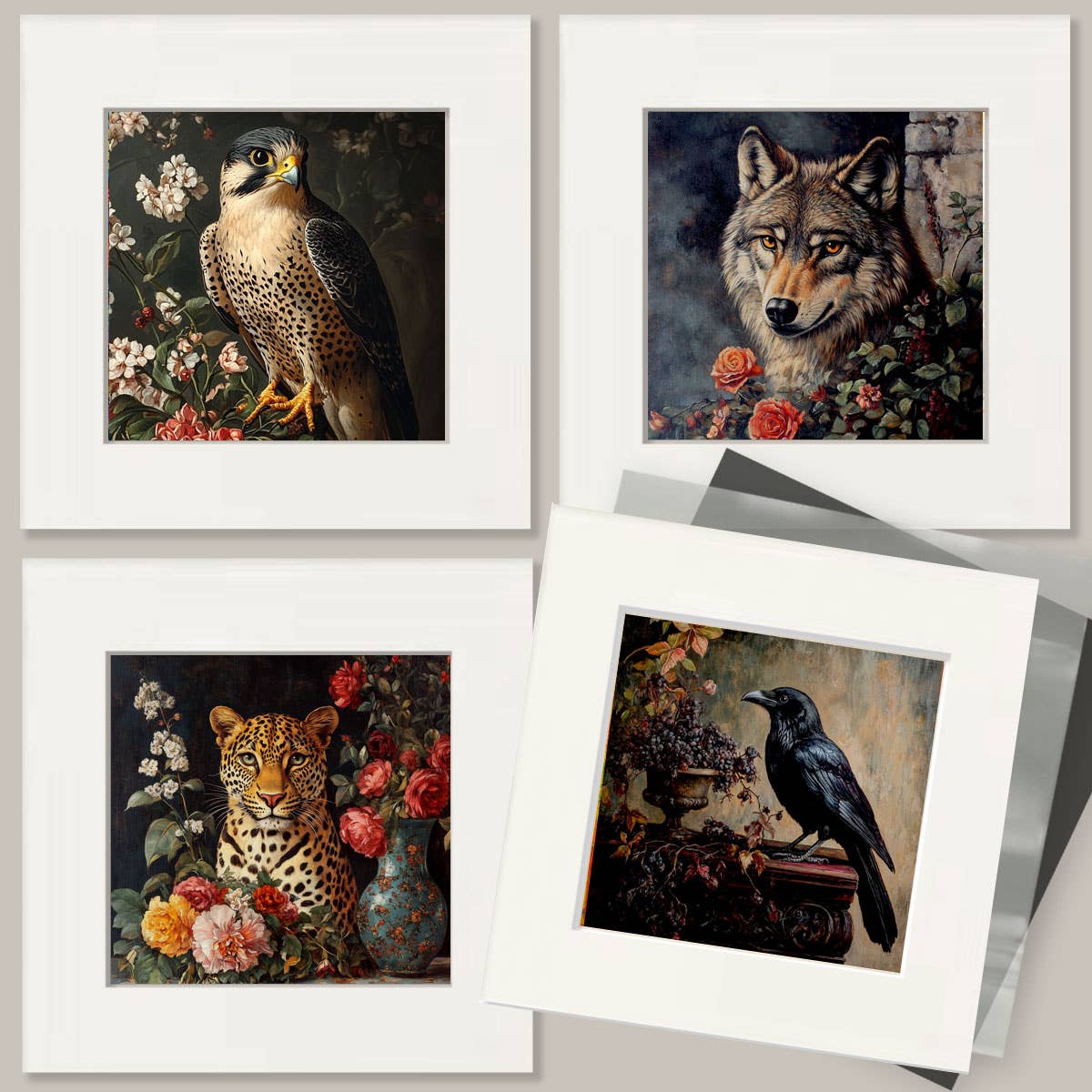 Vintage Raven - Animal Still Life Wall Art Prints – 8″x10″ Artwork for 11″x14″ Frame