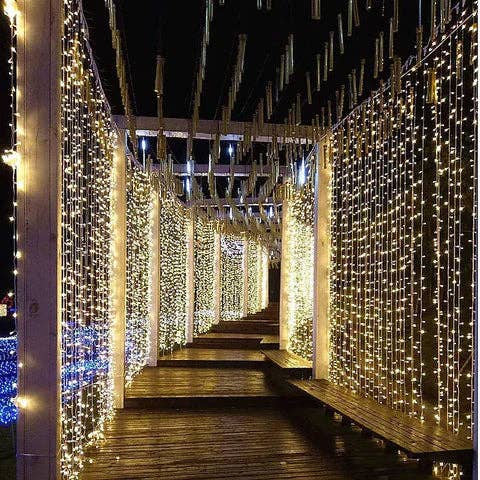 Solar Outdoor Curtain Lights
