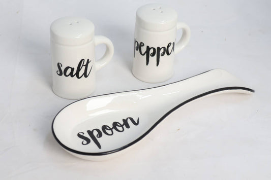 Farmhouse Spoon Rest with Salt & Pepper Shaker Set