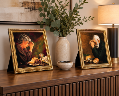 SET - Daily Bread Man + Woman - Gold Framed 8x10