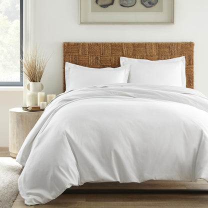 Organic Cotton Duvet Cover - 300 Thread Count Soft Breathable Bedding Set with Button Closure