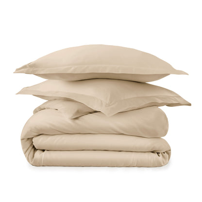 Organic Cotton Duvet Cover - 300 Thread Count Soft Breathable Bedding Set with Button Closure