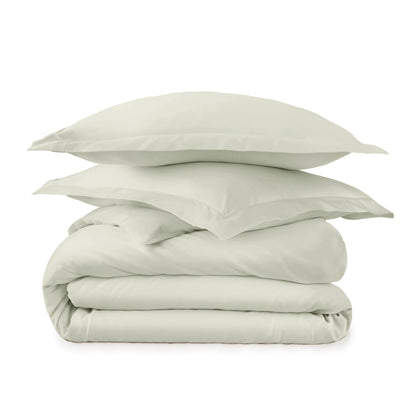 Organic Cotton Duvet Cover - 300 Thread Count Soft Breathable Bedding Set with Button Closure
