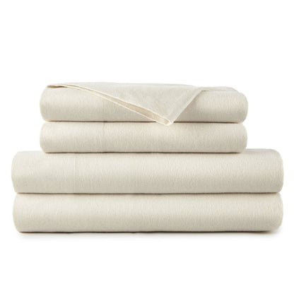 Organic Flannel Sheets - Heavyweight Double Brushed Flannel Bedding Set With Deep Pocket Fit