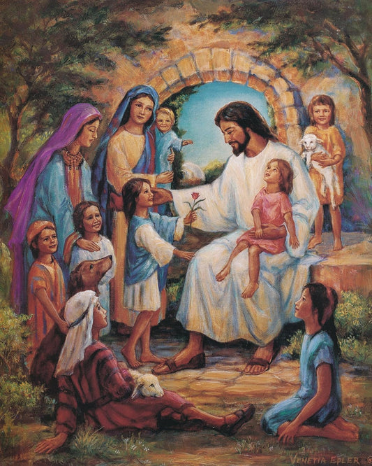 Jesus Loves All The Little Children of the World Religious Art Print 16x20" They are precious in His sight!
