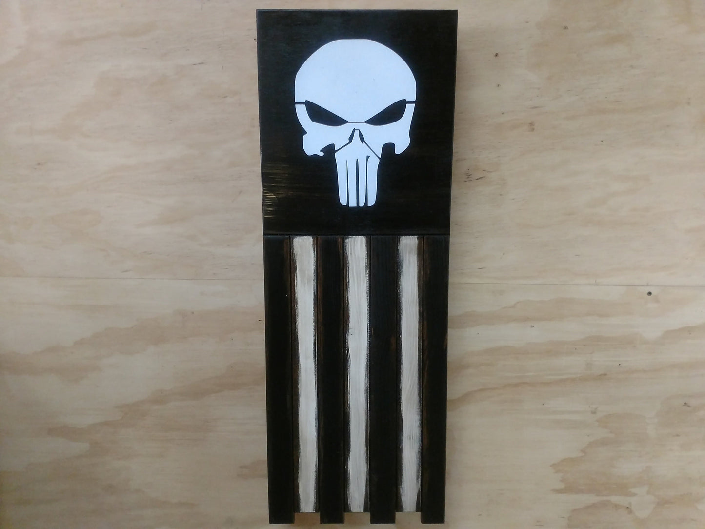 Long Slim “Half” American Flag Wooden Gun Storage Case