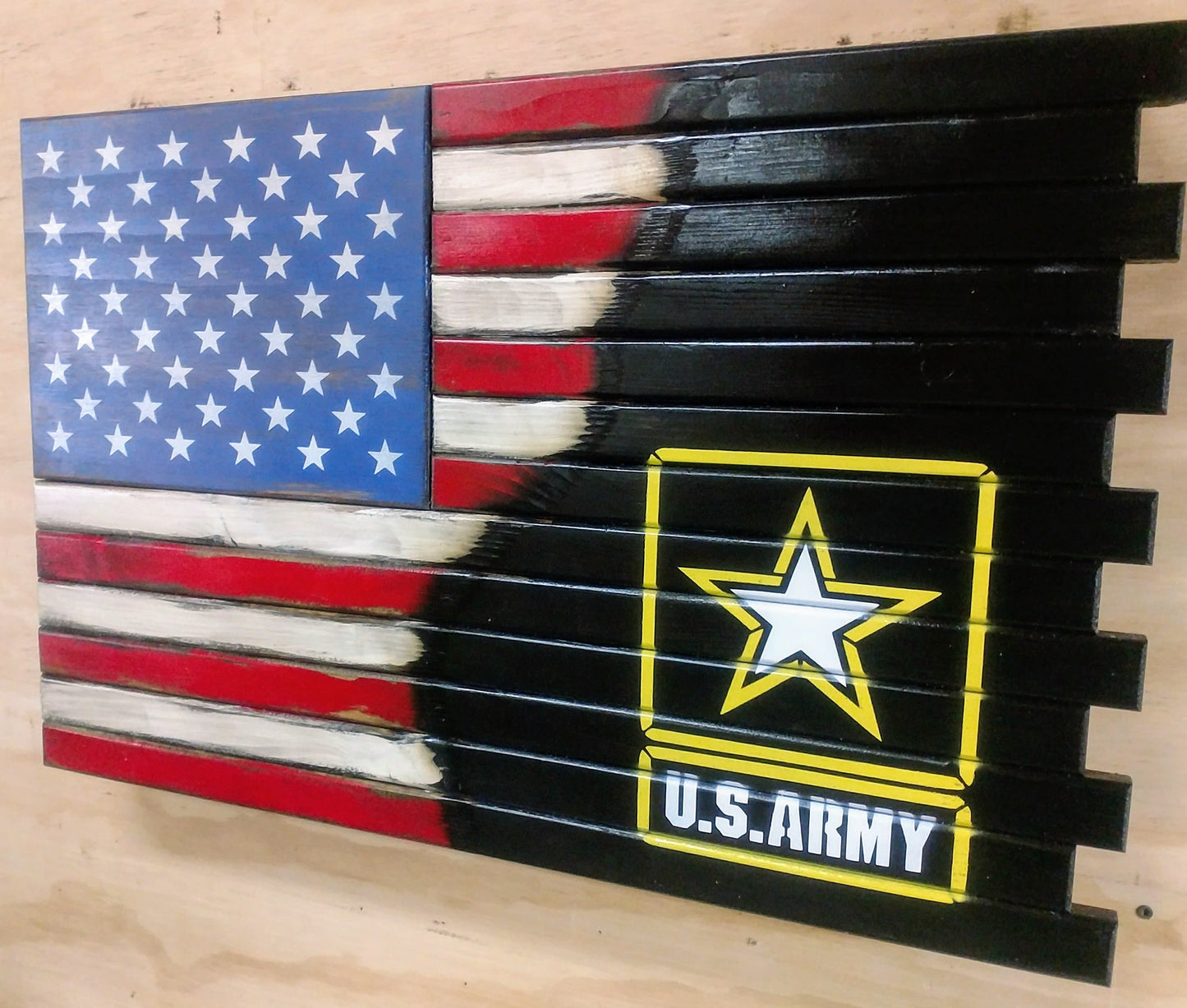 Small 2 Compartment Gun Case - Half Flag & Half Logo Designs