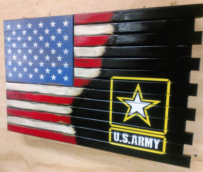 Small 2 Compartment Gun Case - Half Flag & Half Logo Designs